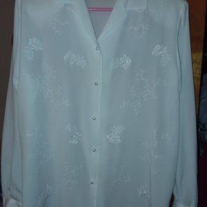 Vintage embroidered white dress blouse Studio Works Brand
